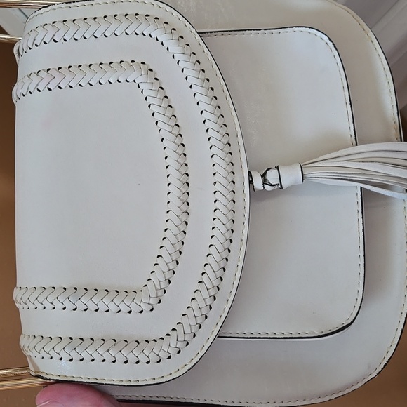 Franco Sarto Cream Crossbody Bag With Fringe - Picture 4 of 8
